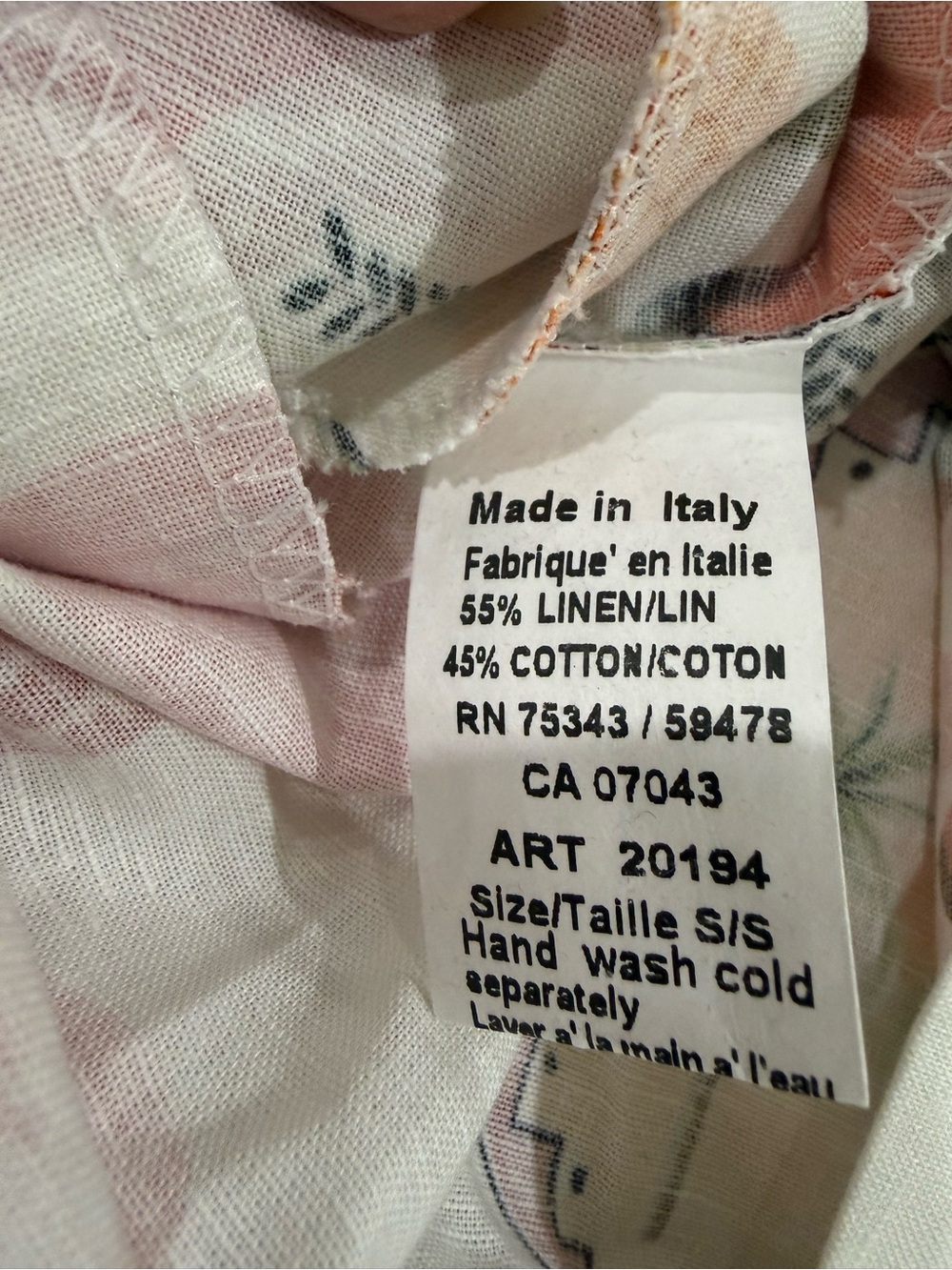 NWT Terzo Millennio Linen/Cotton Resort Kaftan Patchwork Dress Size Small Italy - Picture 12 of 12